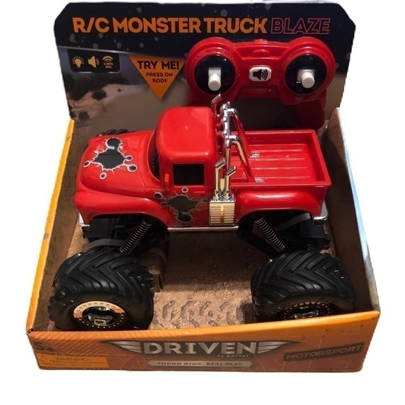 RC Monster Truck Blaze Red NEW Remote Control Car Toy Kids - Picture 1 of 7